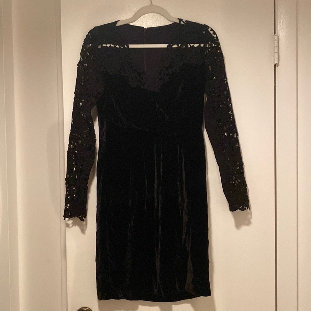 Elie Tahari velvet and lace dress